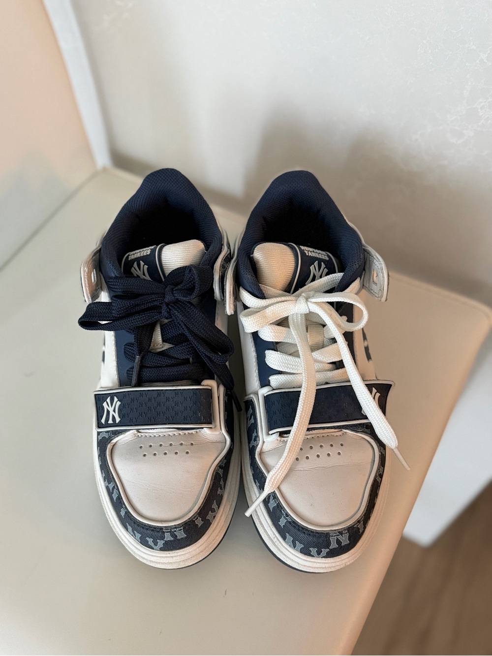 MLB Women Navy and White High-Top Sneakers